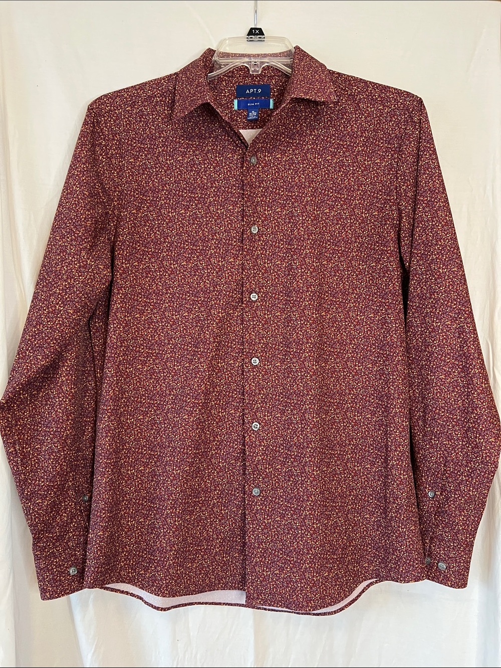 Apt. 9 Men's Burgundy Multi-Dot Button-Down Shirt